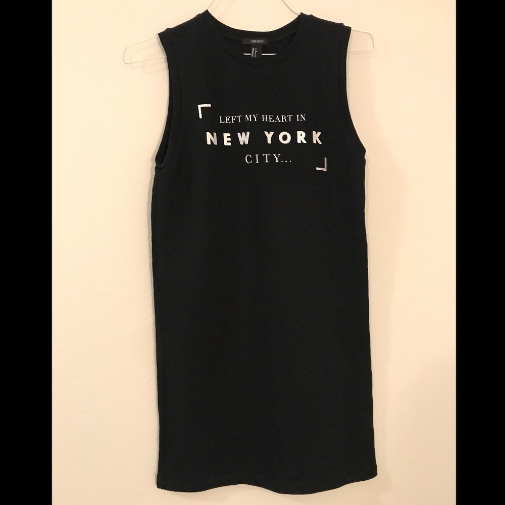 Forever 21 Black Print Sweater Dress
